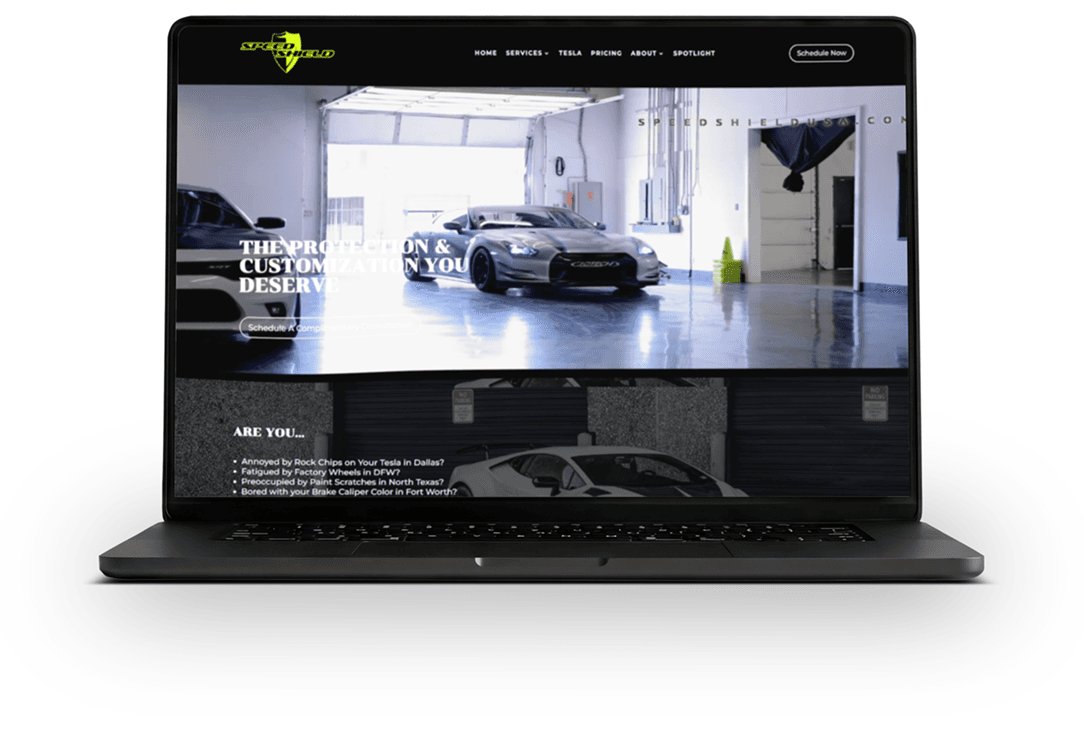 Laptop displaying an automotive website